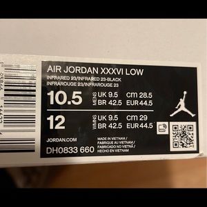 Jordan | Shoes | Nike Air Jordan Xxxvi Low Flipped Infrared Sneakers